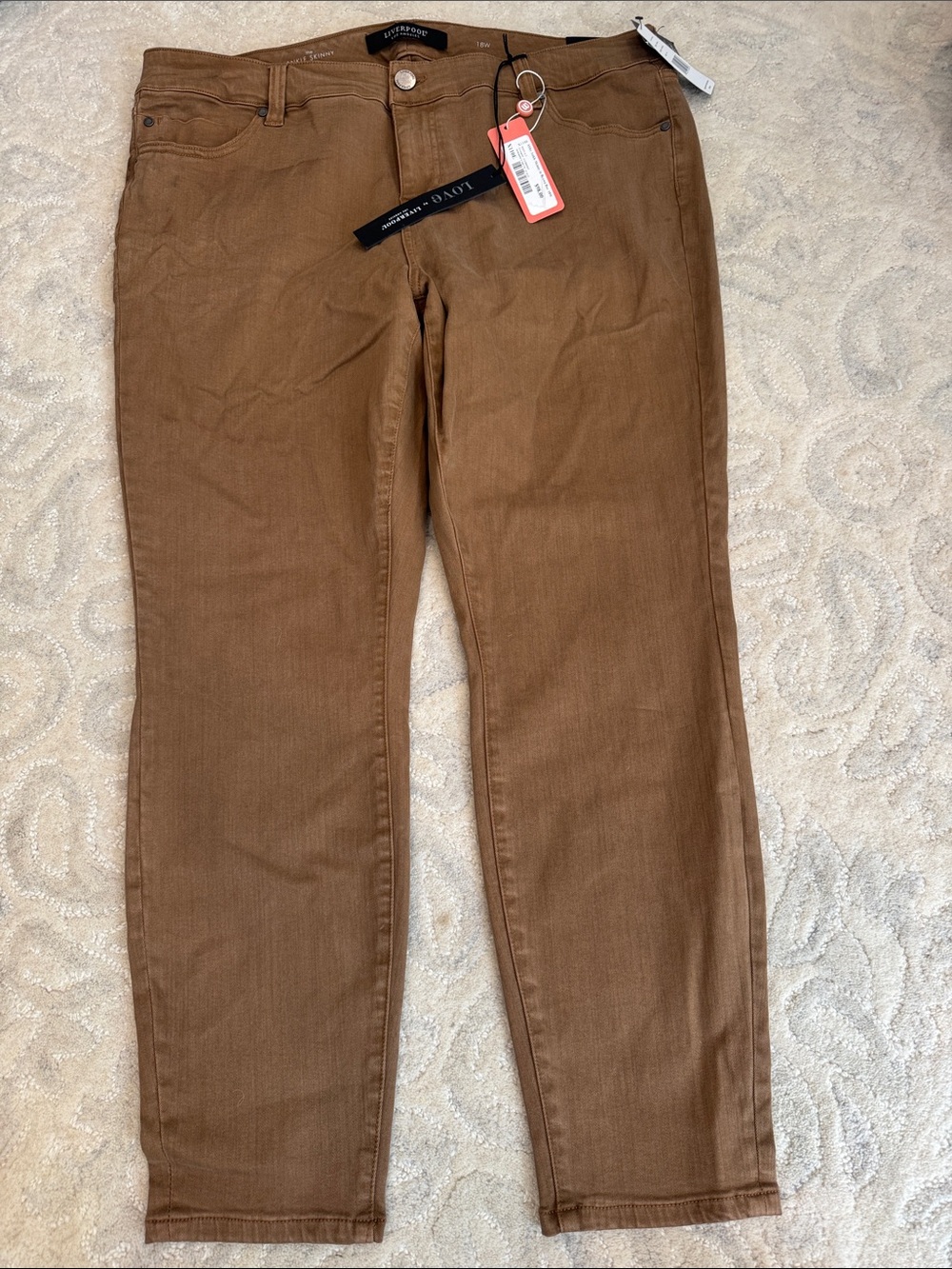 Liverpool Women's Brown Straight-Leg Jeans